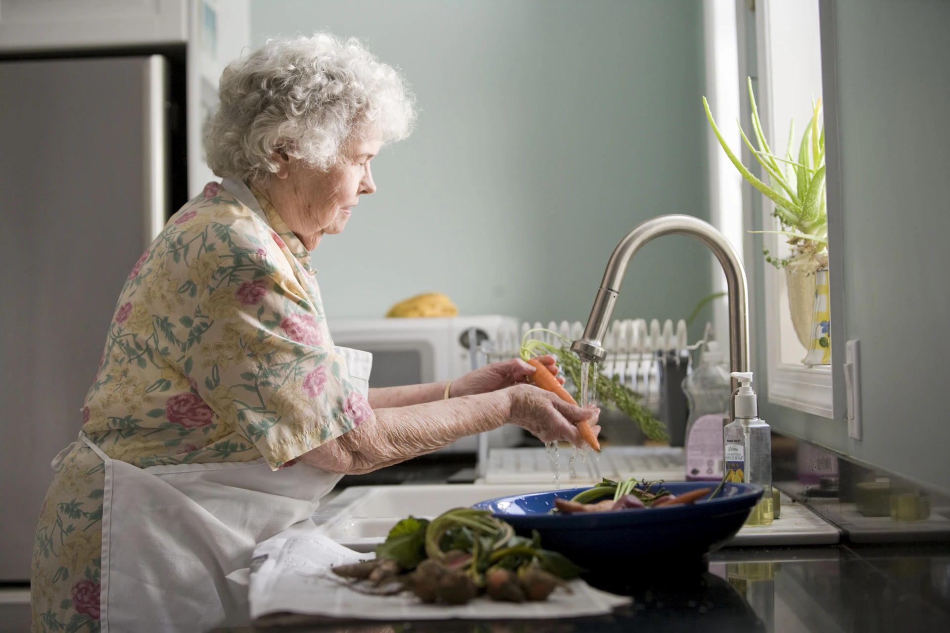 Preparing a meal at home